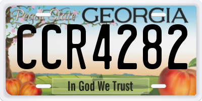 GA license plate CCR4282
