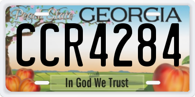 GA license plate CCR4284