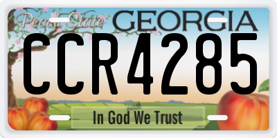 GA license plate CCR4285