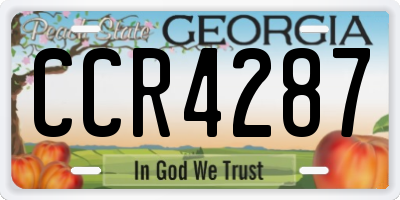 GA license plate CCR4287