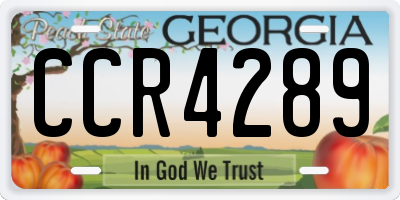 GA license plate CCR4289
