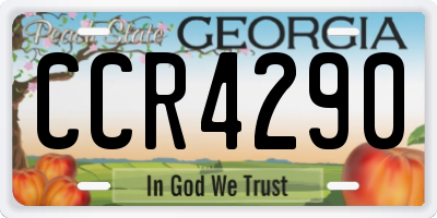 GA license plate CCR4290