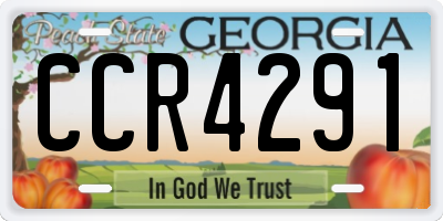 GA license plate CCR4291