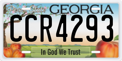 GA license plate CCR4293