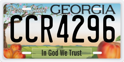 GA license plate CCR4296