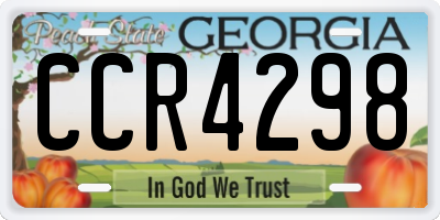 GA license plate CCR4298
