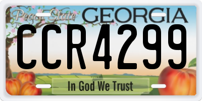GA license plate CCR4299