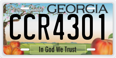 GA license plate CCR4301
