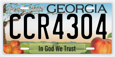 GA license plate CCR4304