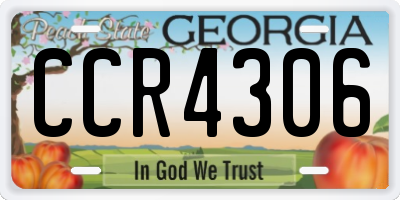 GA license plate CCR4306