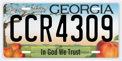 GA license plate CCR4309