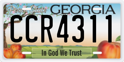 GA license plate CCR4311