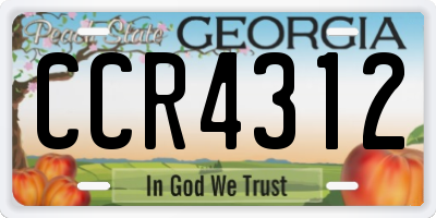 GA license plate CCR4312