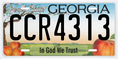 GA license plate CCR4313
