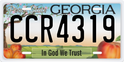 GA license plate CCR4319