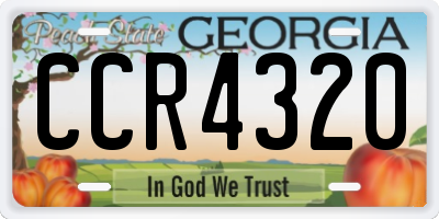 GA license plate CCR4320