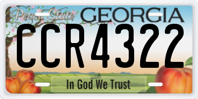 GA license plate CCR4322