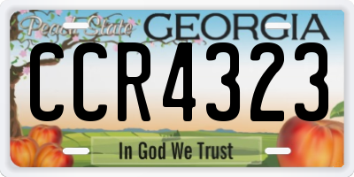GA license plate CCR4323