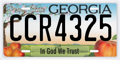 GA license plate CCR4325