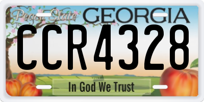 GA license plate CCR4328