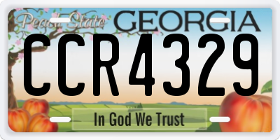GA license plate CCR4329
