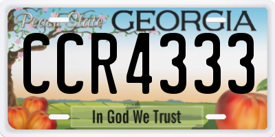 GA license plate CCR4333