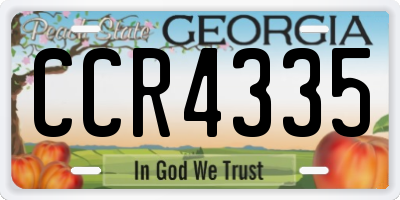 GA license plate CCR4335