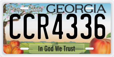 GA license plate CCR4336