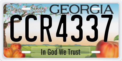 GA license plate CCR4337