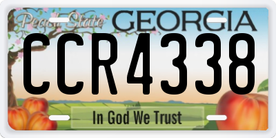 GA license plate CCR4338