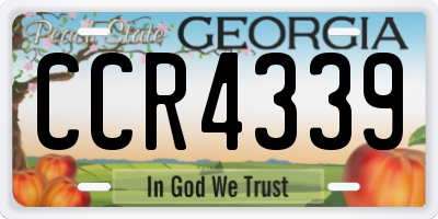 GA license plate CCR4339
