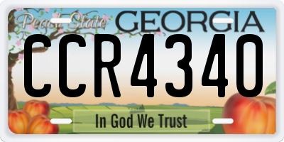GA license plate CCR4340