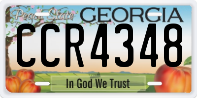 GA license plate CCR4348