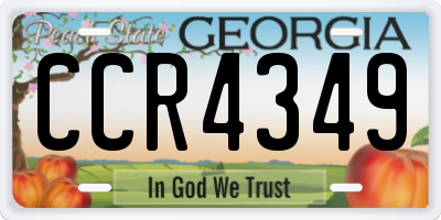 GA license plate CCR4349