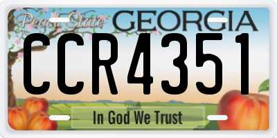 GA license plate CCR4351