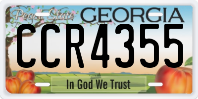 GA license plate CCR4355