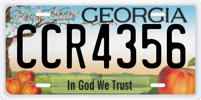 GA license plate CCR4356