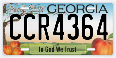 GA license plate CCR4364