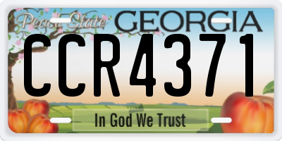 GA license plate CCR4371