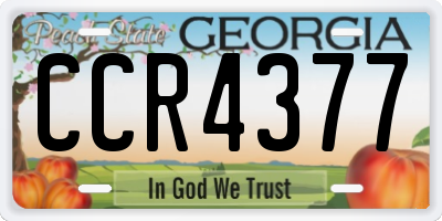 GA license plate CCR4377