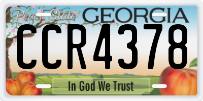 GA license plate CCR4378