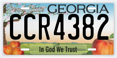 GA license plate CCR4382