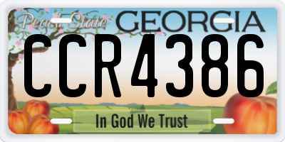 GA license plate CCR4386