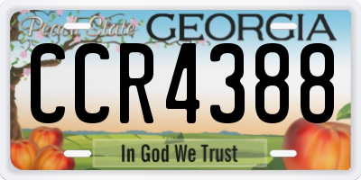 GA license plate CCR4388