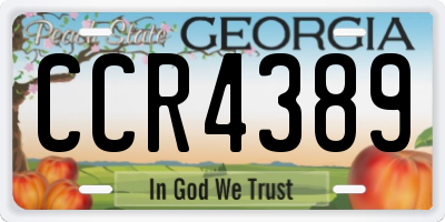 GA license plate CCR4389