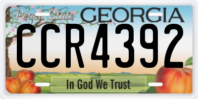 GA license plate CCR4392
