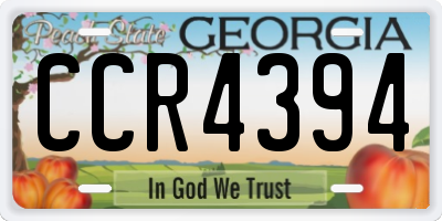 GA license plate CCR4394