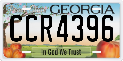 GA license plate CCR4396