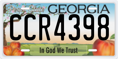 GA license plate CCR4398