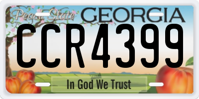 GA license plate CCR4399